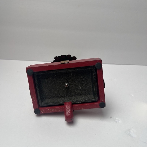 Christmas Tree Holiday Holder Shabby Style Green Red Gold Bow Washed Look - Picture 5 of 5